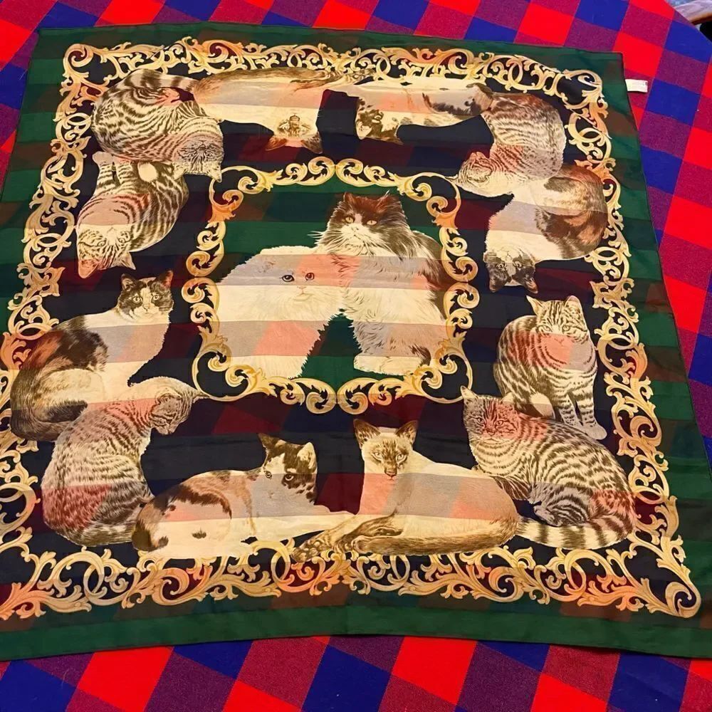 Symphony Scarfs Cat Kitty Scarf VTG